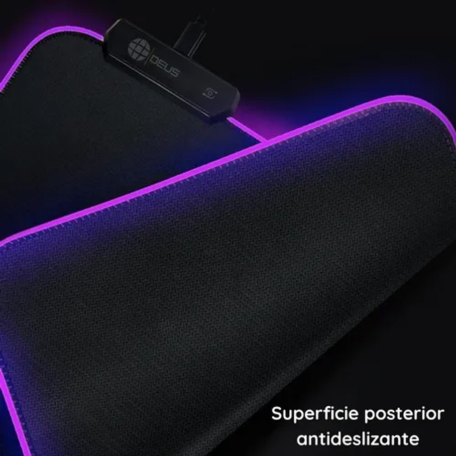 Mouse Pad Alfombrilla Antideslizante Y Luz Led Rgb Gamer 80x30 5