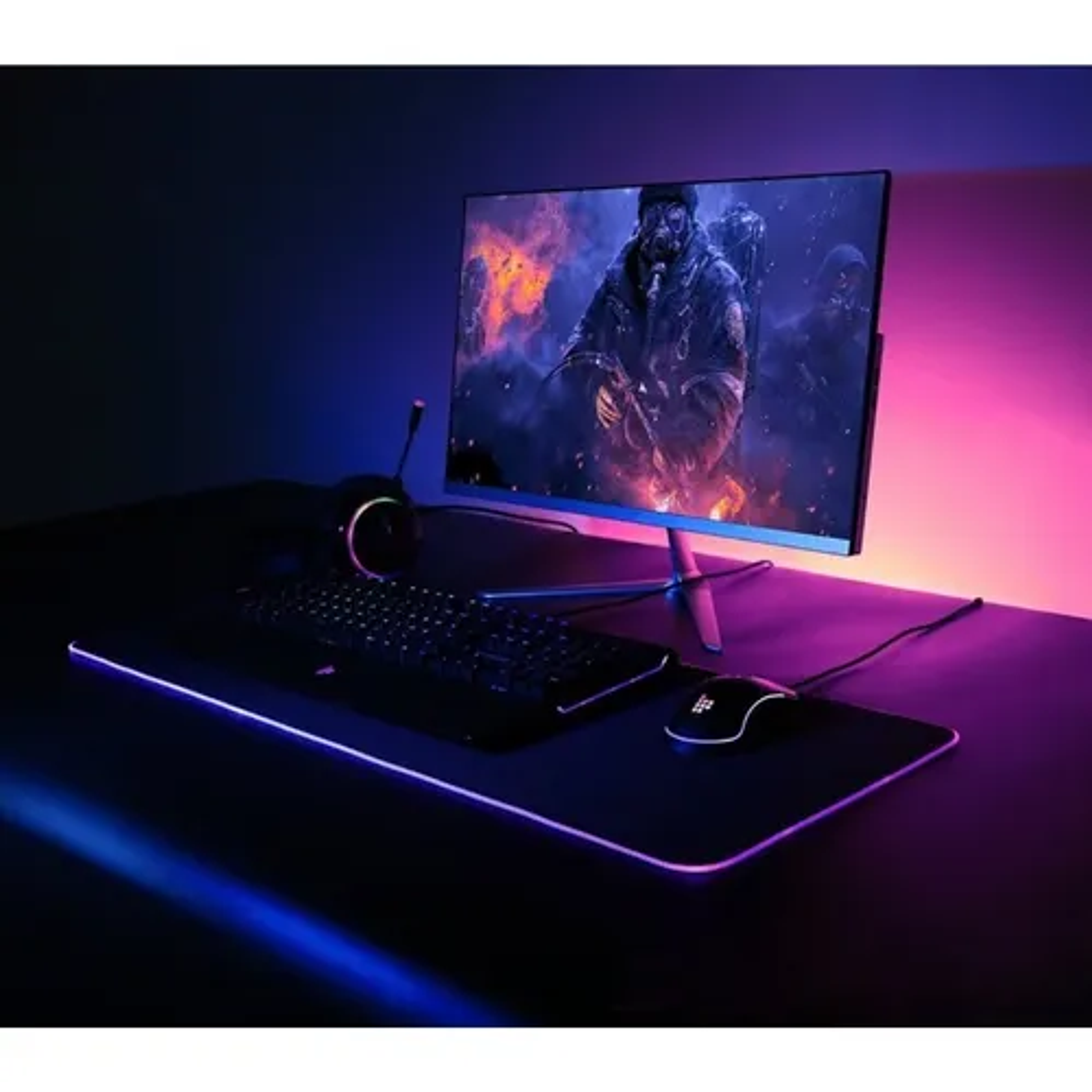Mouse Pad Alfombrilla Antideslizante Y Luz Led Rgb Gamer 80x30 8