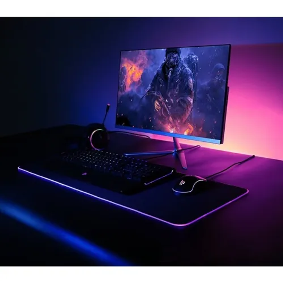 Mouse Pad Alfombrilla Antideslizante Y Luz Led Rgb Gamer 80x30 8