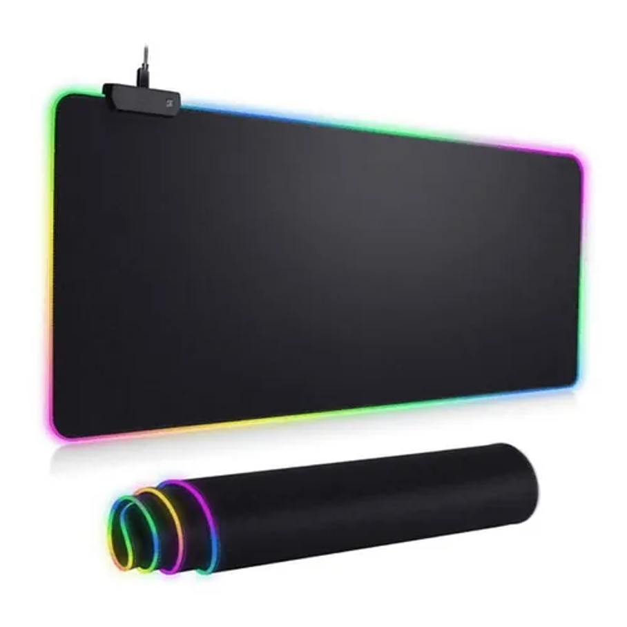 Mouse Pad Alfombrilla Antideslizante Y Luz Led Rgb Gamer 80x30 2