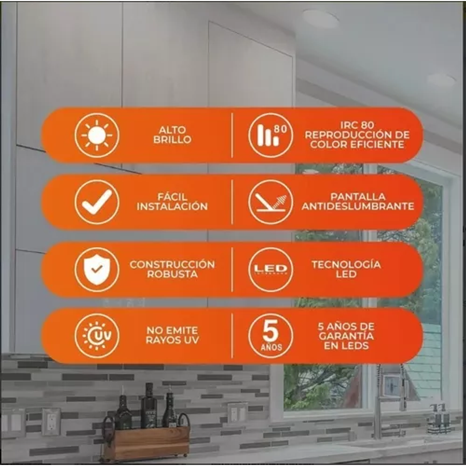 Lámparas Para Techo Led Blanco 18w Luz Suave Cálida Completa 4