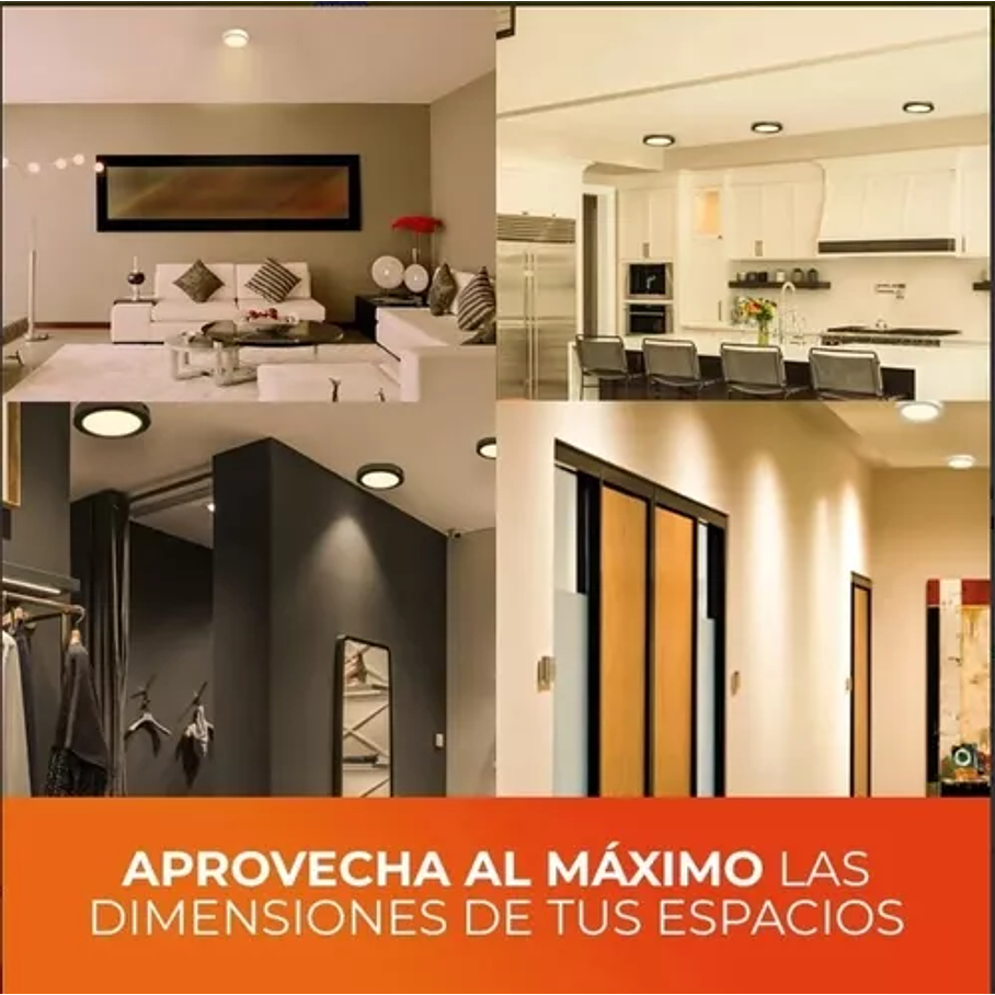 Lámparas Para Techo Led Blanco 18w Luz Suave Cálida Completa 5