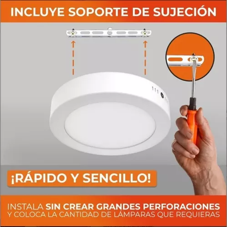 Lámparas Para Techo Led Blanco 18w Luz Suave Cálida Completa 6