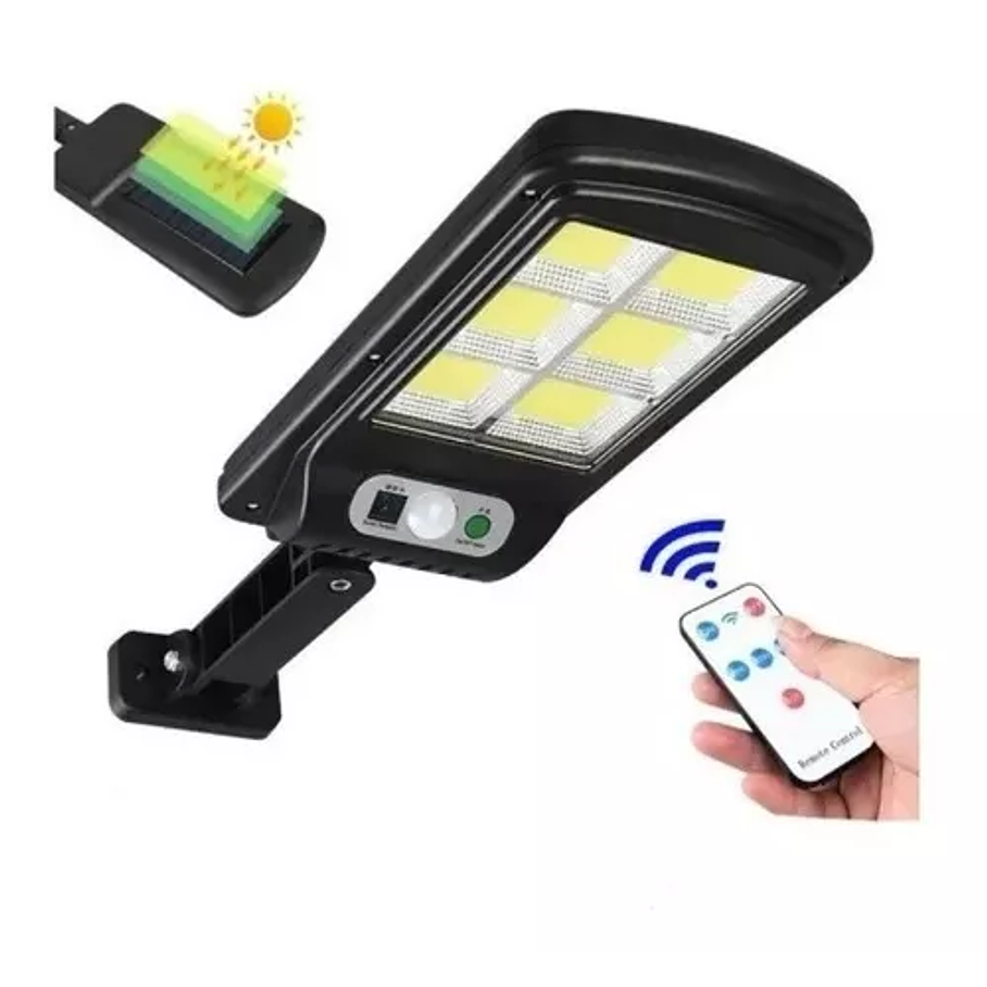 Mini Luminaria Led Solar Chip 48 Cob + Control Y Luz Fija 50w 5
