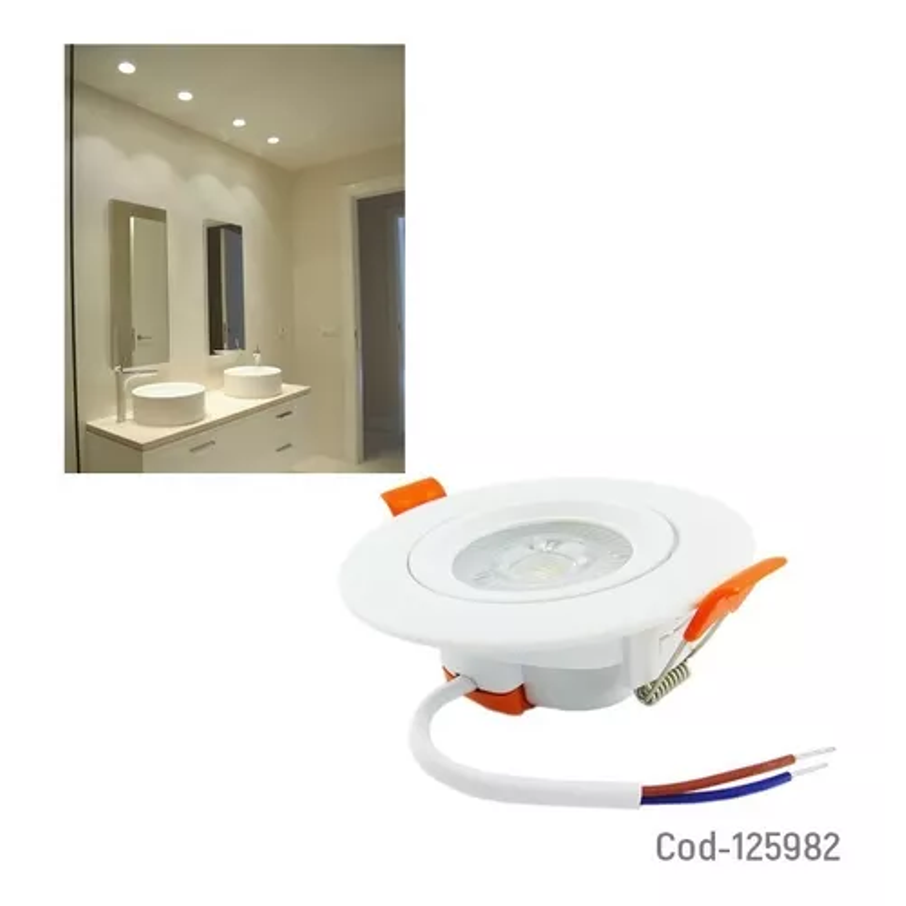 Foco Basculante Led Embutido 6,5w Para Cielo  4