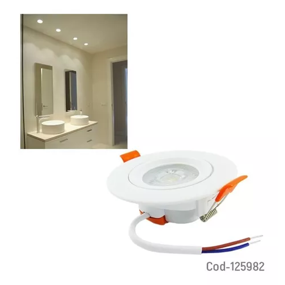 Foco Basculante Led Embutido 6,5w Para Cielo  4