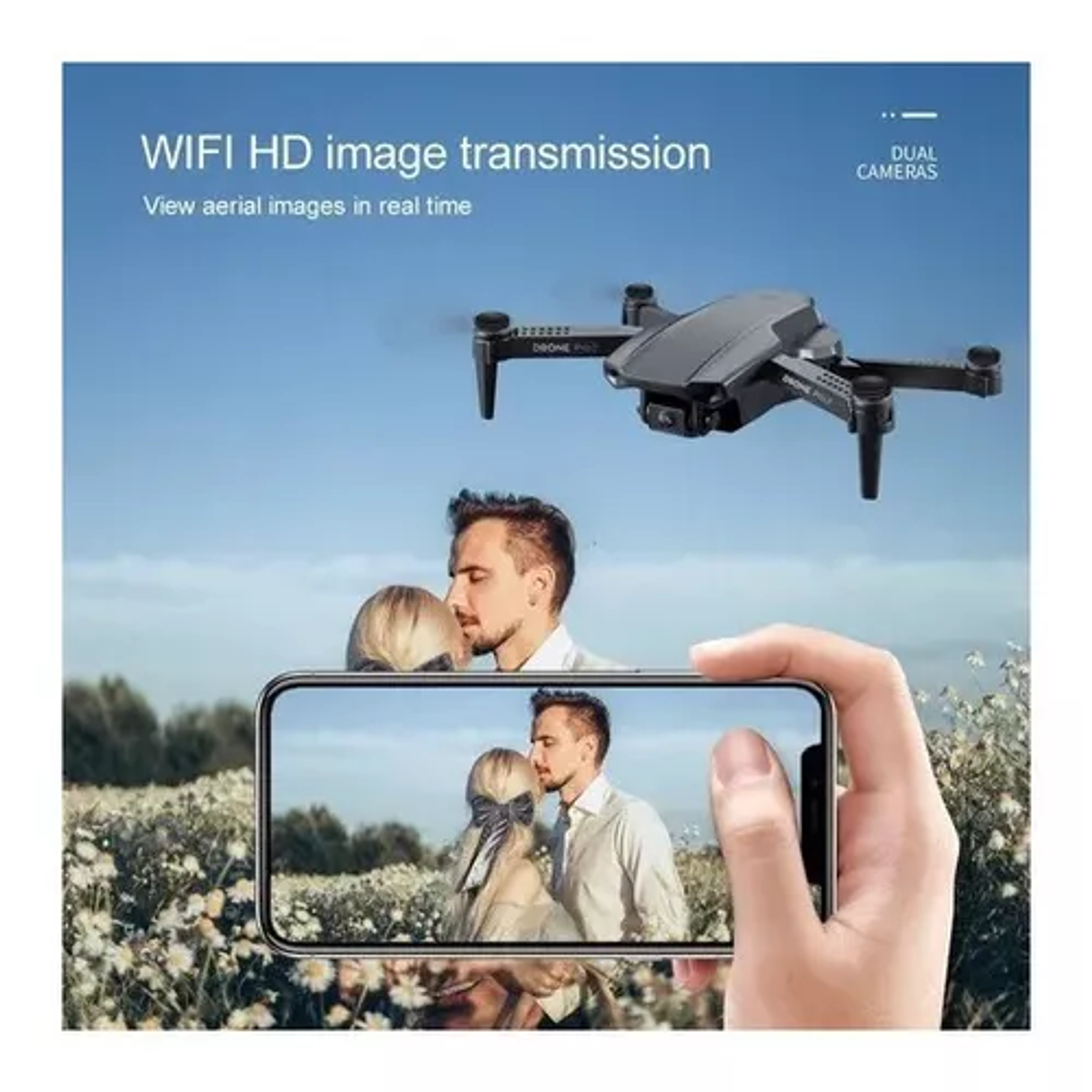 Mini Drone 4k Profesional Dual Cámara Wifi E99 Dron Diversión Cámara Control Móvil  4