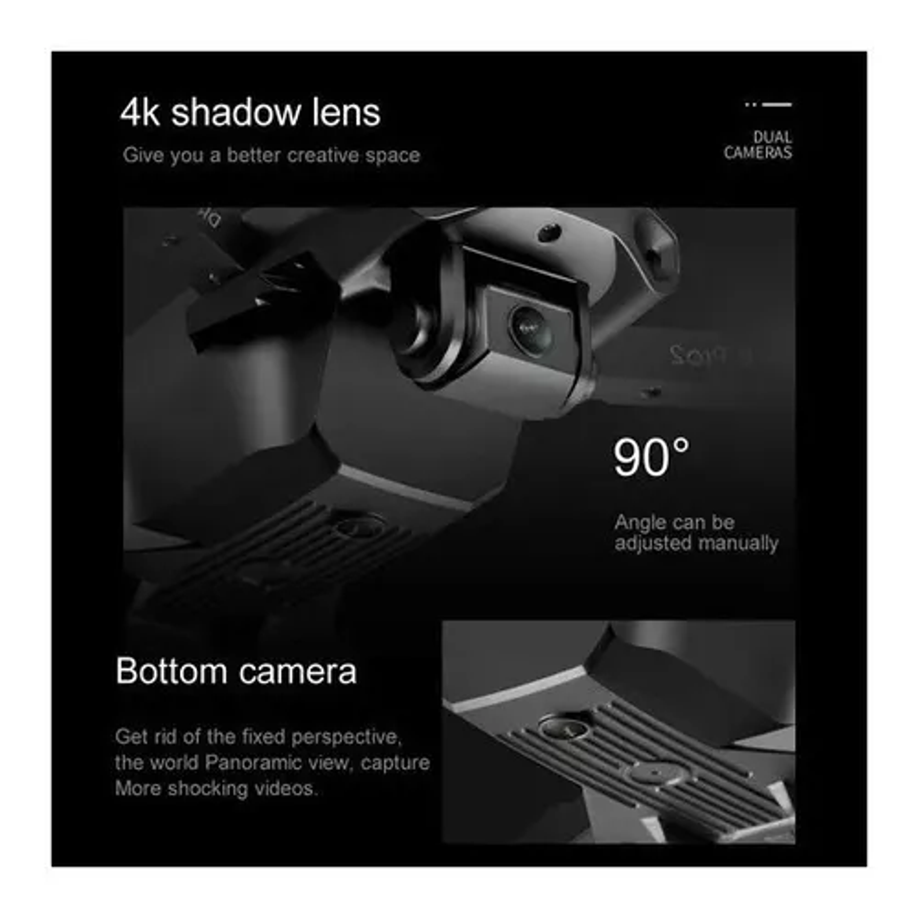 Mini Drone 4k Profesional Dual Cámara Wifi E99 Dron Diversión Cámara Control Móvil  5