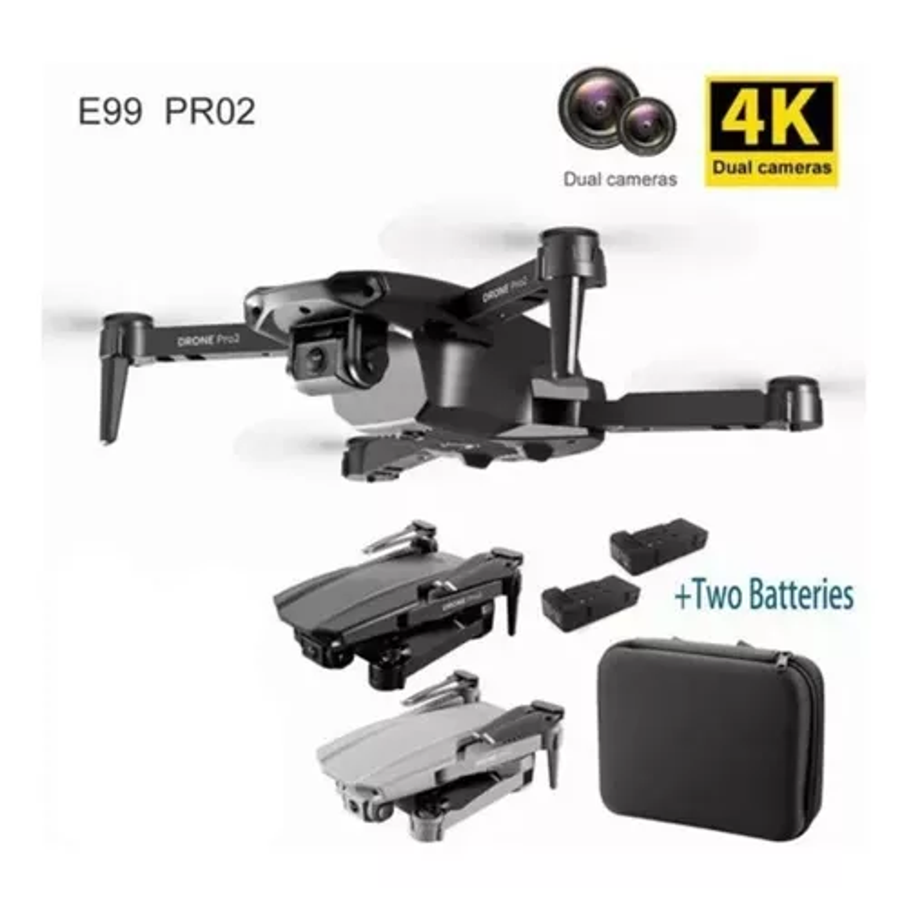 Mini Drone 4k Profesional Dual Cámara Wifi E99 Dron Diversión Cámara Control Móvil  7