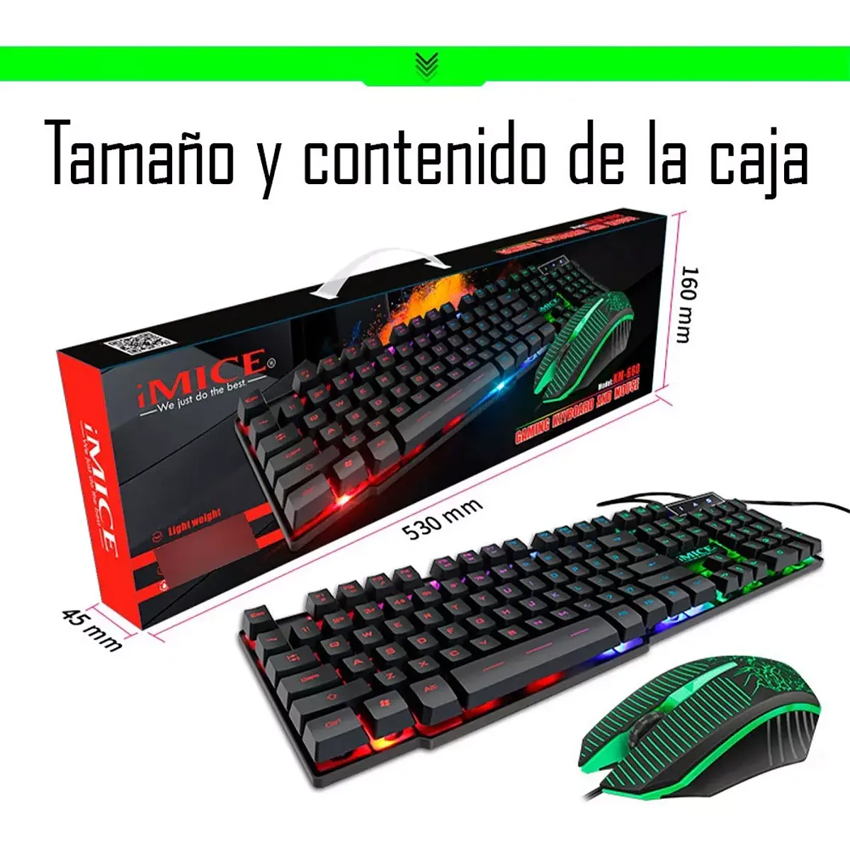 Kit Gamer Premium Imice Teclado + Mouse | León Import