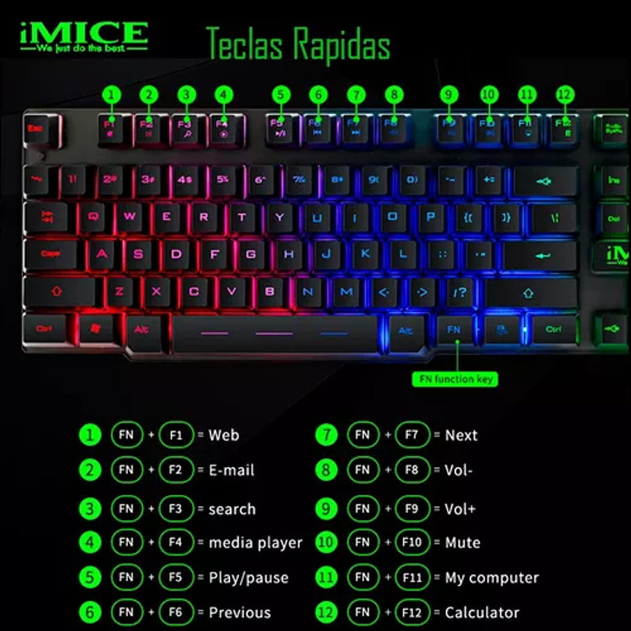 Kit Gamer Premium Imice Teclado + Mouse 4