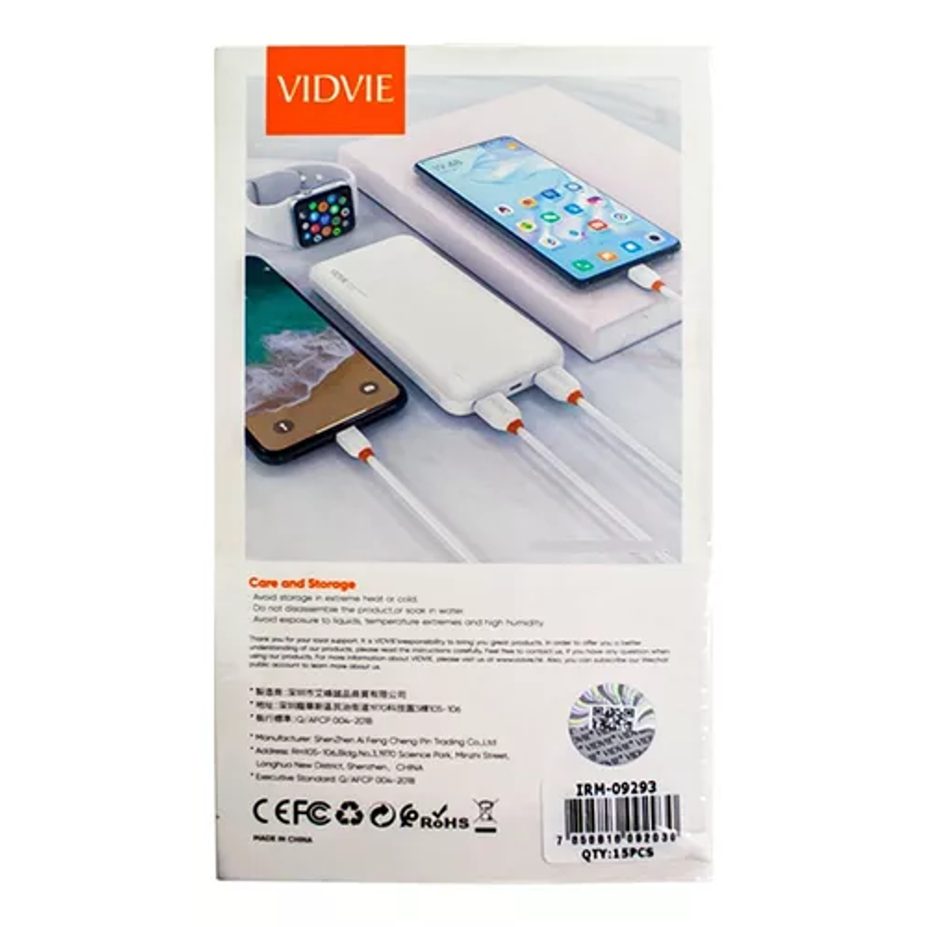 Bateria Portatil Vidvie 10000mah Usb De Carga Rapida 3