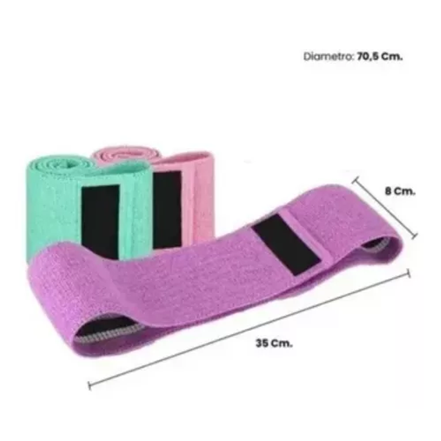 Set 3 Bandas Para Ejercicios Elásticas Fitnnes Implementos Deporte 2