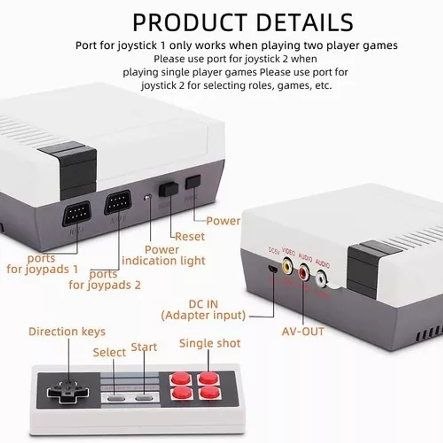 Retro Classic Video Game Console 620 Games 2 Controles 5