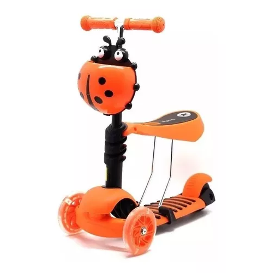 Scooter Monopatín Celeste 3 En 1 Niños Luz Led  3