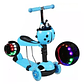 Scooter Monopatín Celeste 3 En 1 Niños Luz Led  - Miniatura 1