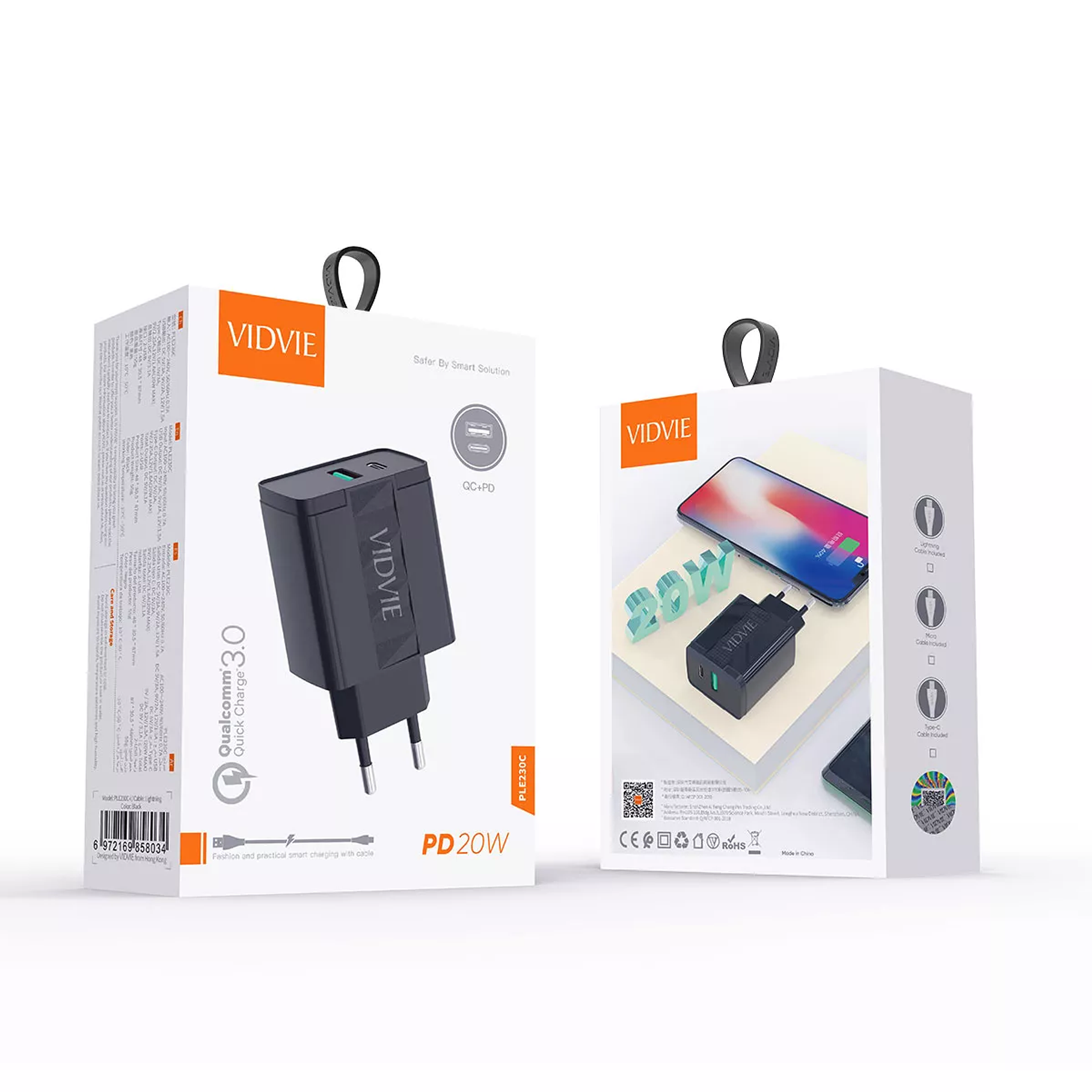 Cargador Carga Rápida Con Cable Usb - C Para Samsung Xiaomi 2