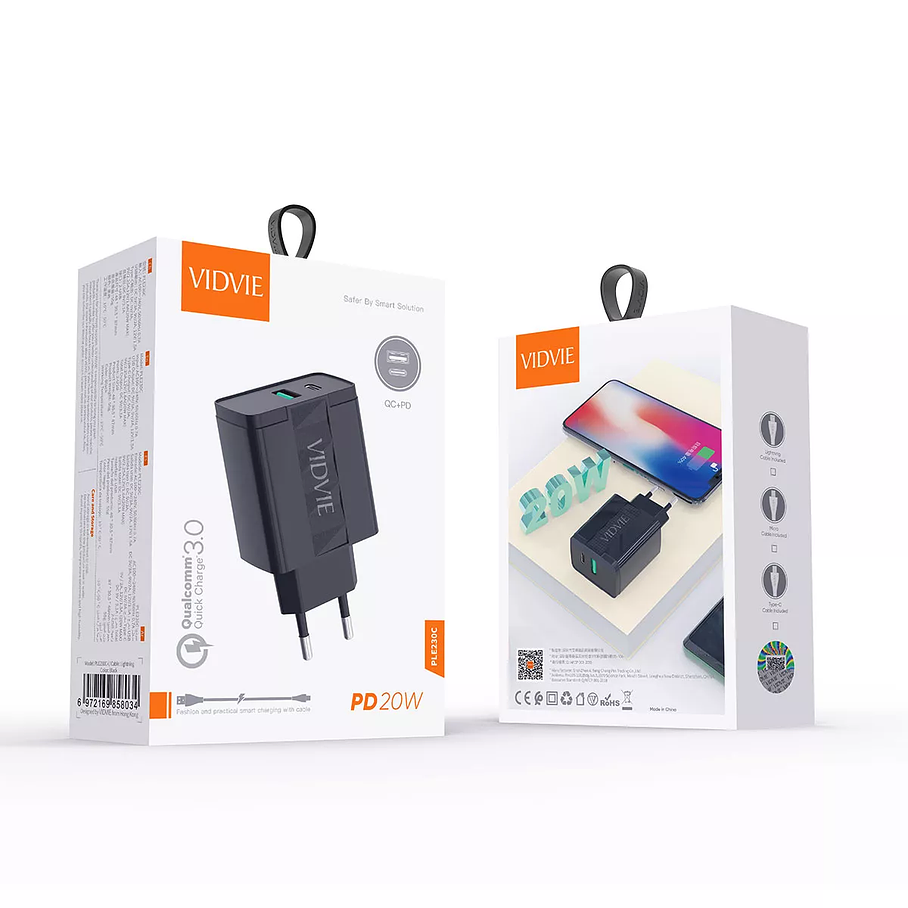 Cargador Carga Rápida Con Cable Usb - C Para Samsung Xiaomi 2