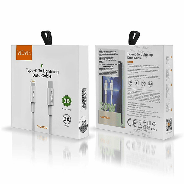 Cable Usb C Para iPhone Carga Rapida De 30w 3.0A 1