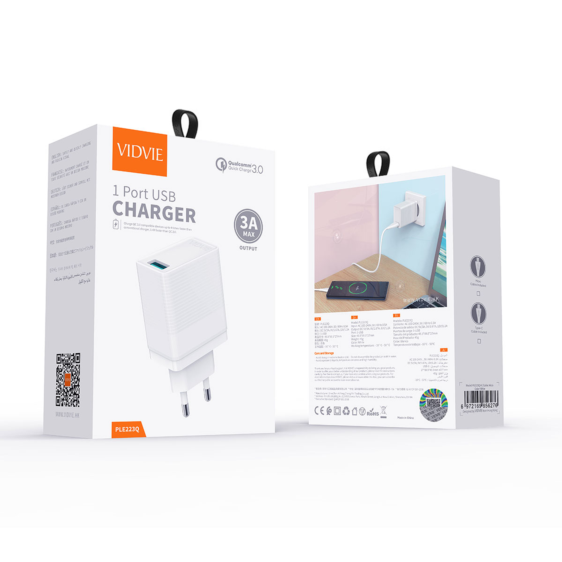 Cargador Xiaomi Samsung Usb Carga Rapida 3A + Cable Micro USB + Cable Usb C De Regalo 2