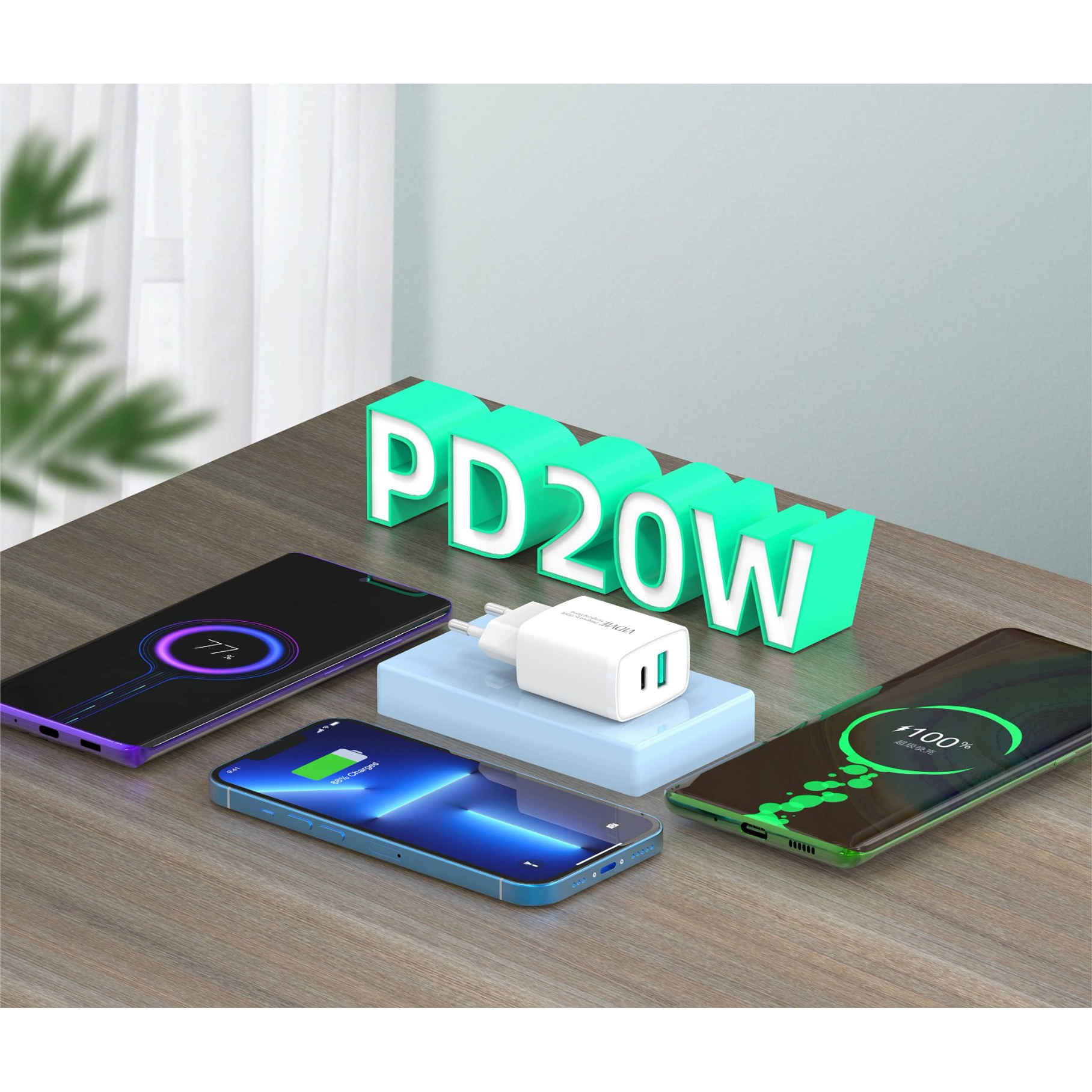 Cargador Para Samsung Xiaomi Carga Rapida 20w + Cable Usb C 3