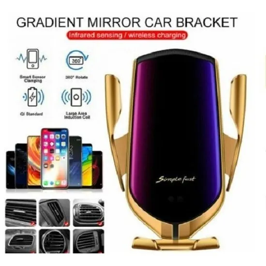 Soporte Porta Celular Auto Cargador Inteligente Inalambrico Smartphone R2 9