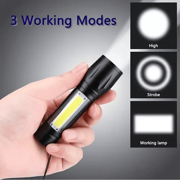 Linterna LED Recargable Alta Potencia, Mini Linterna Impermeable
