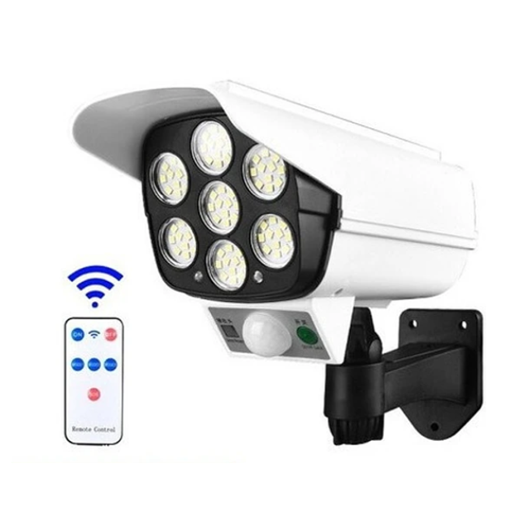 Foco Solar Estilo Camara + Sensor De Movimiento Camara Falsa Iluminación  1