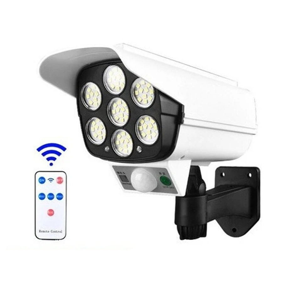 Foco Solar Estilo Camara + Sensor De Movimiento Camara Falsa Iluminación  1