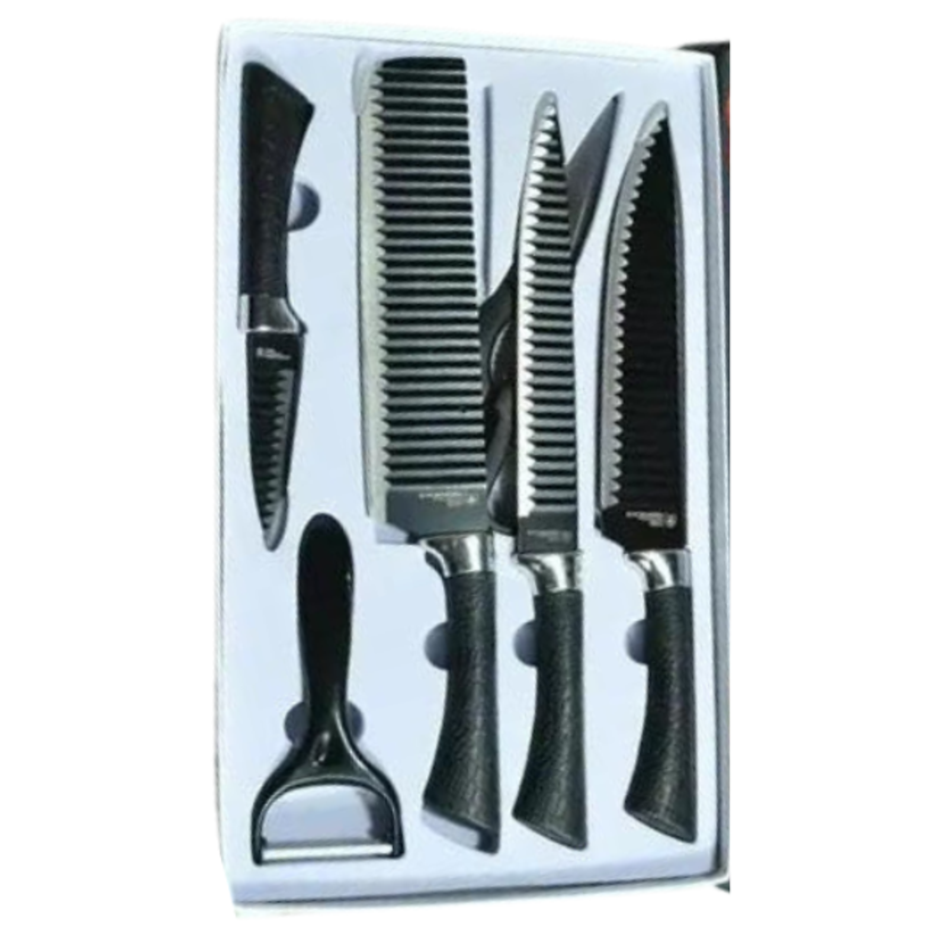 Set De 6 Cuchillos Juego Cuchillos Cocina Tijera Pelador Pro 5