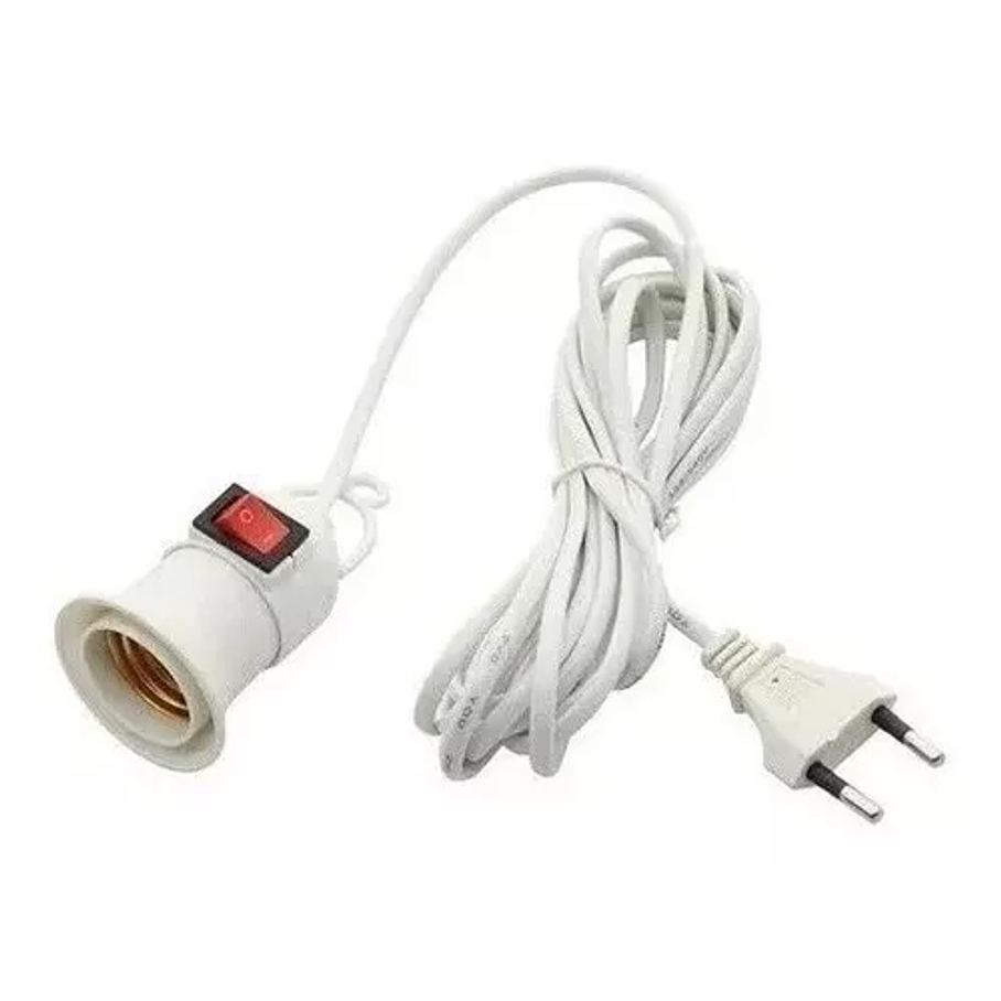 Soquete E27 Con Interruptor Cable 8 Mts Enchufe 2