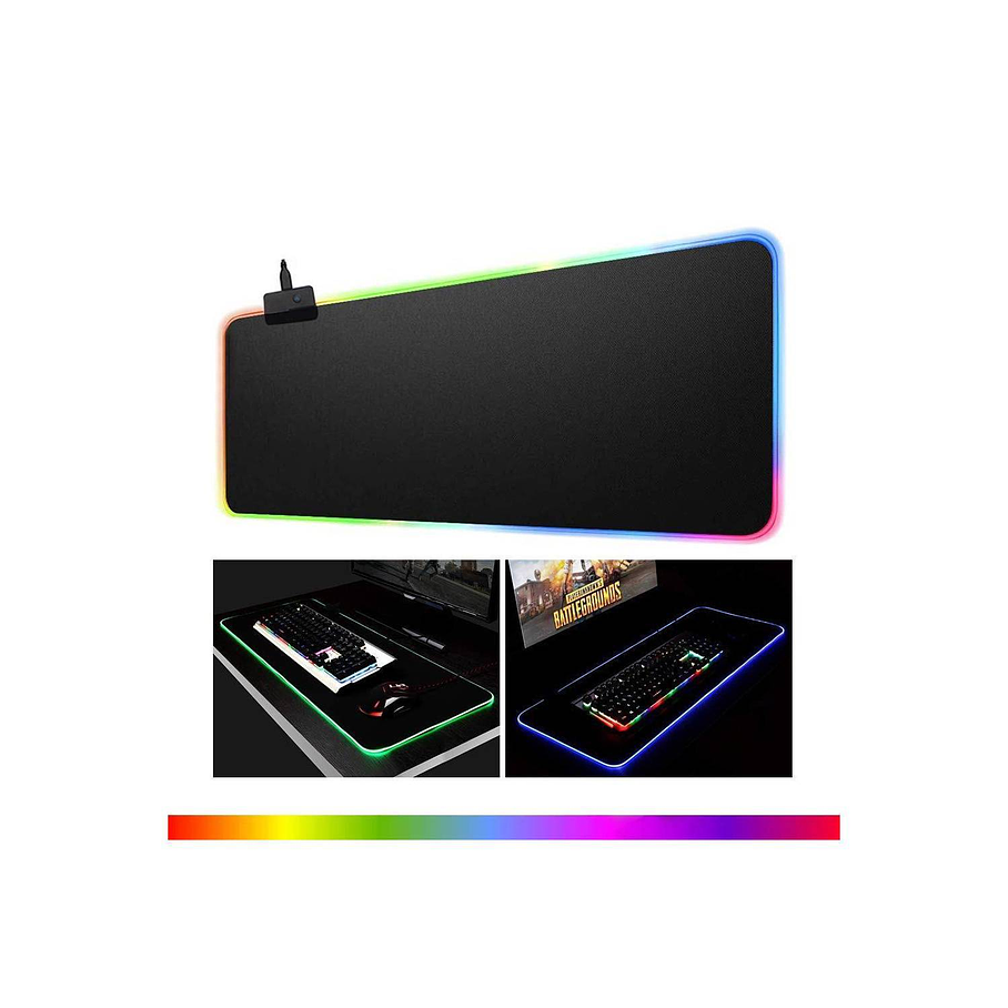 Mouse Pad Gamer Antideslizante Con Luz Led RGB 90x40cm 5