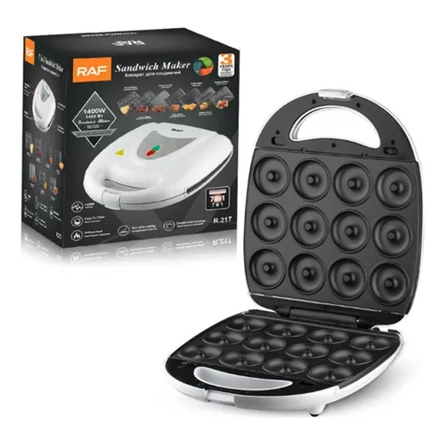 Maquina para hacer Donas, Galletas, Cup Cakes Plafones intercambiables 7 en 1 1