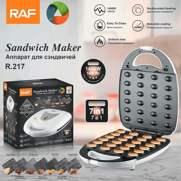 Maquina para hacer Donas, Galletas, Cup Cakes Plafones intercambiables 7 en 1 2