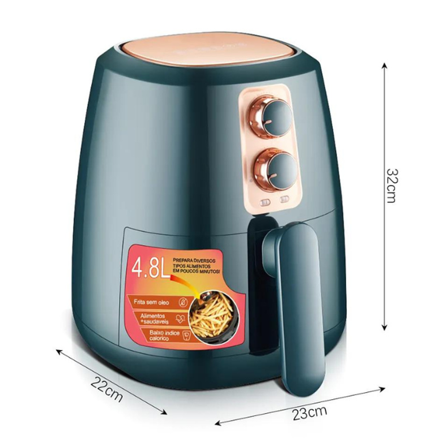 Freidora De Aire Eléctrica Multproposito funcional Hogar 4.8 Litro Raf 3