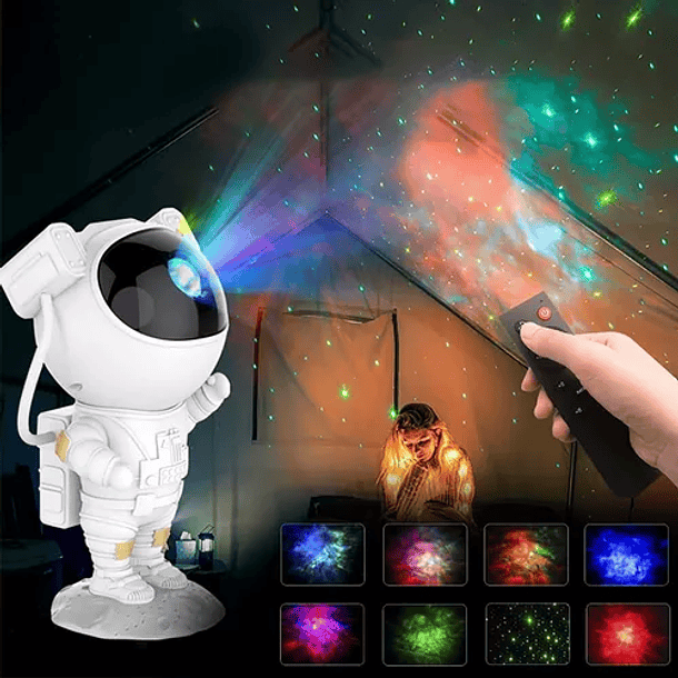 Proyector Lámpara Astronauta Galaxia Estrellas Rgb Luz Noche
