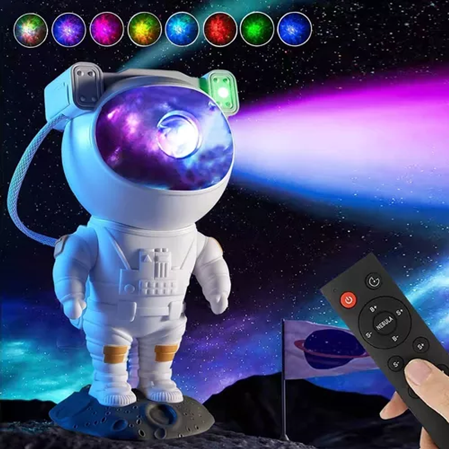 Lampara Proyector Astronauta Nebula + Estrellas Led Rgb Luz  8