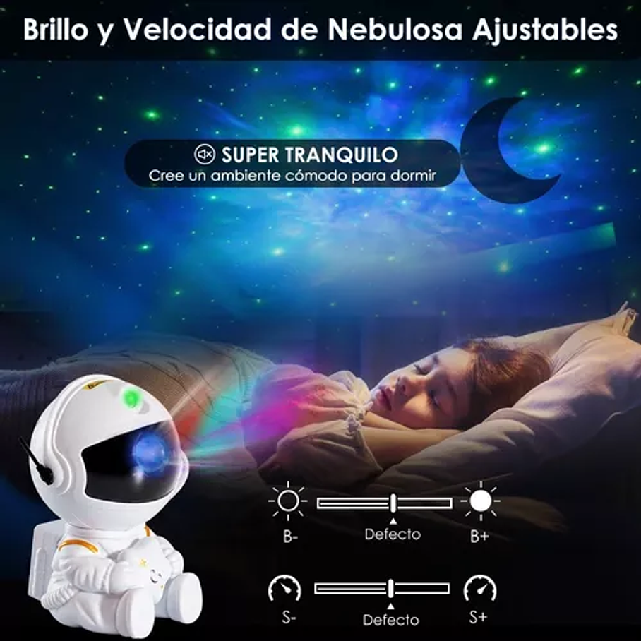 Lámpara Proyector Astronauta De Galaxia Luz Led De Mesa 6