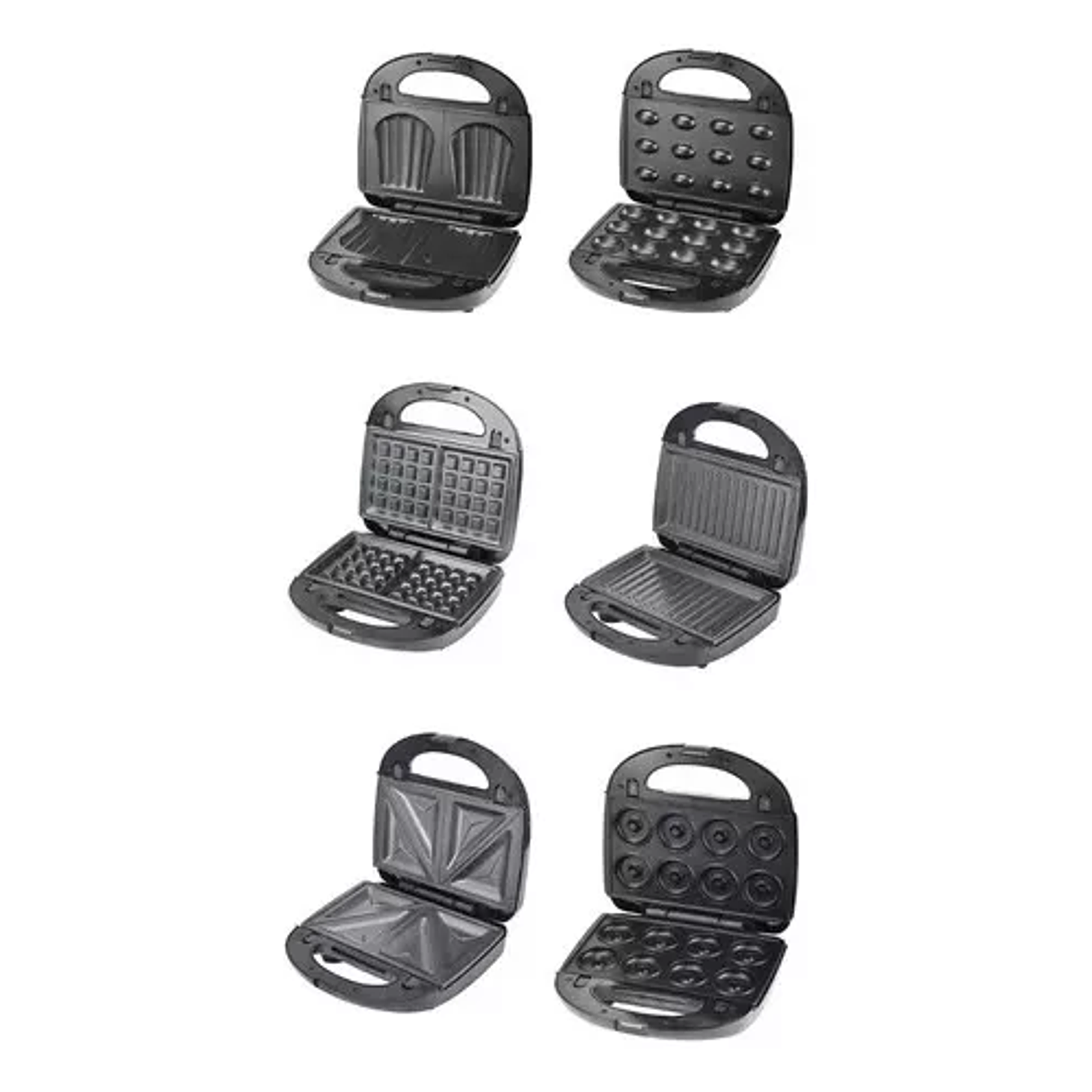 Maquina Para Donas Galleta Waffles Nuez Sandwich Grill Cakes 6 en 1 2