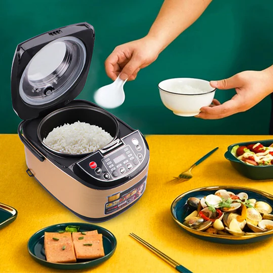 OLLA ARROCERA ELECTRICA Y FREIDORA 5L 900W 29X36X26CM NEGRO 4