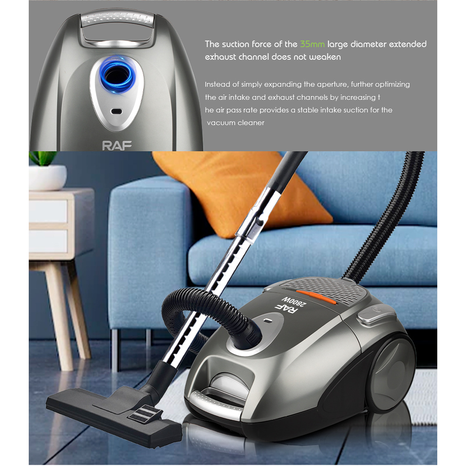 Robot aspirador de mano de 23000Pa,  botón seco y húmedo, mopa eléctrica 3