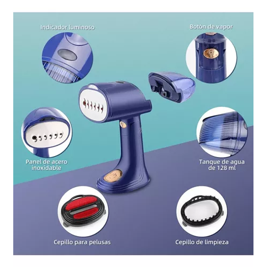 PLANCHA A VAPOR PORTATIL DE MANO VERTICAL 128ML RAF 3