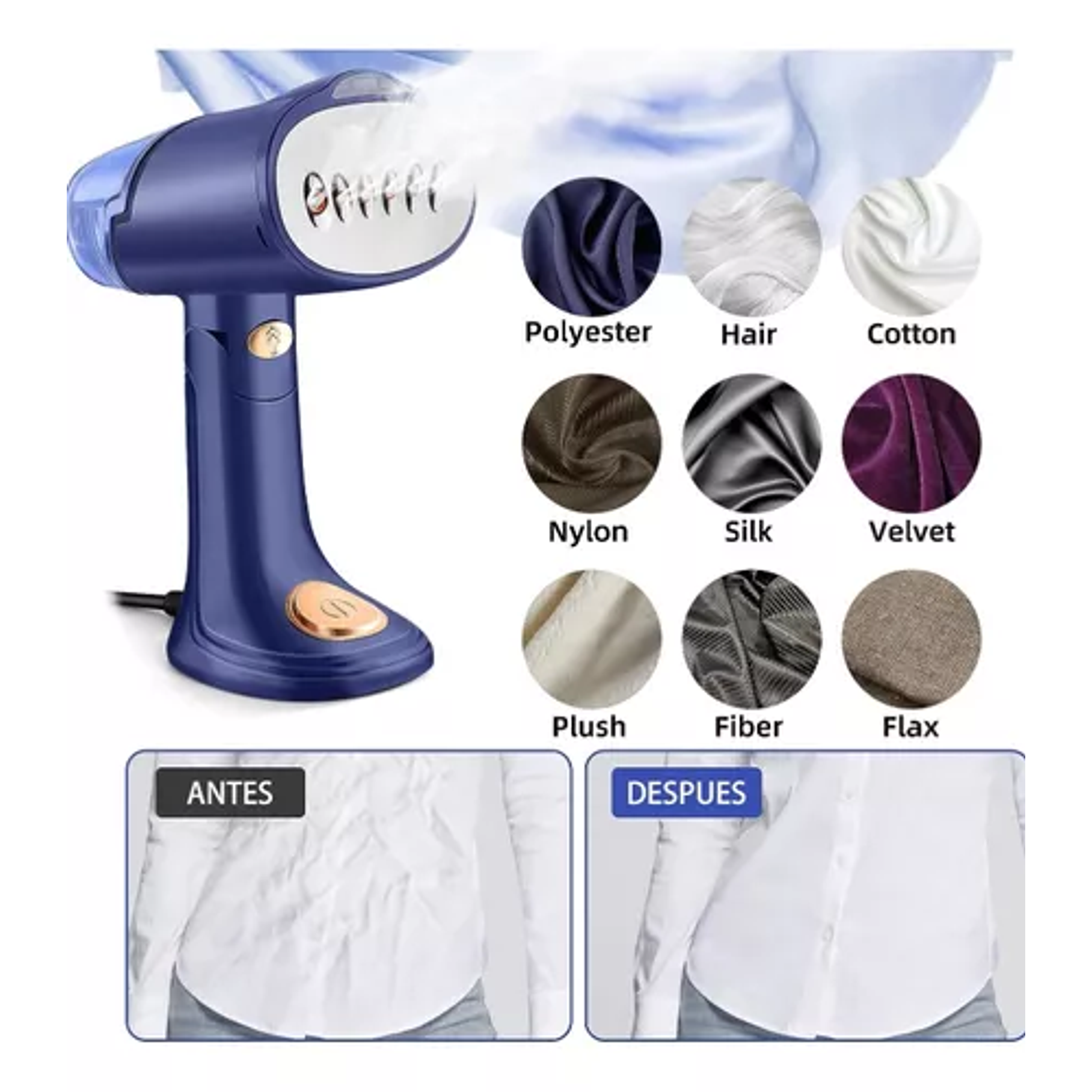 PLANCHA A VAPOR PORTATIL DE MANO VERTICAL 128ML RAF 4