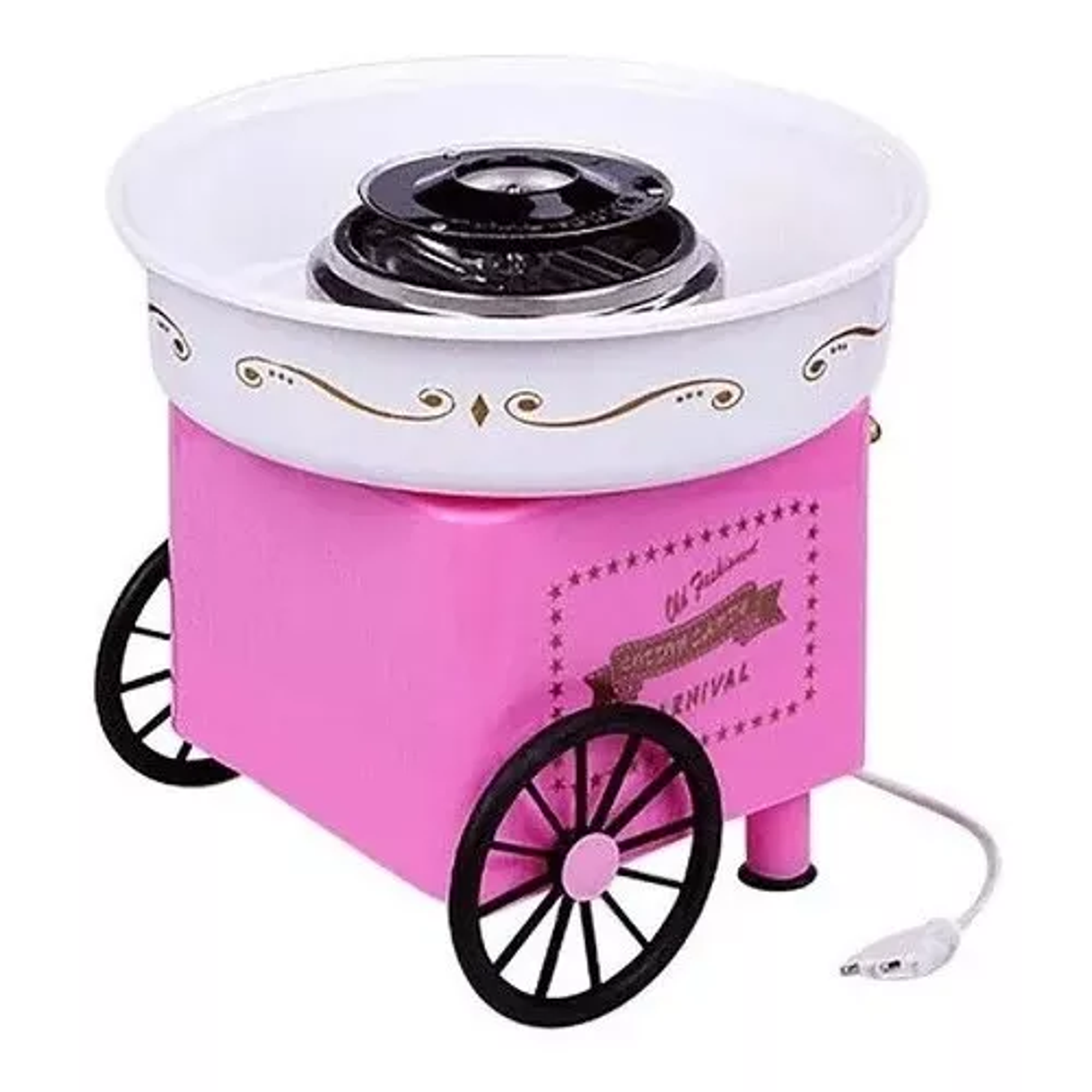 Maquina Para Algodon De Azucar Electrica Vintage Rosada 7