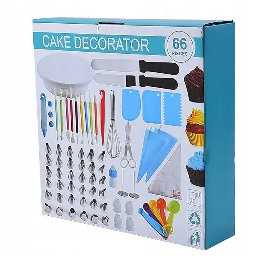 Set Repostería Plato Giratorio Kit Pasteleria Decorar Tortas 66 PCS 7