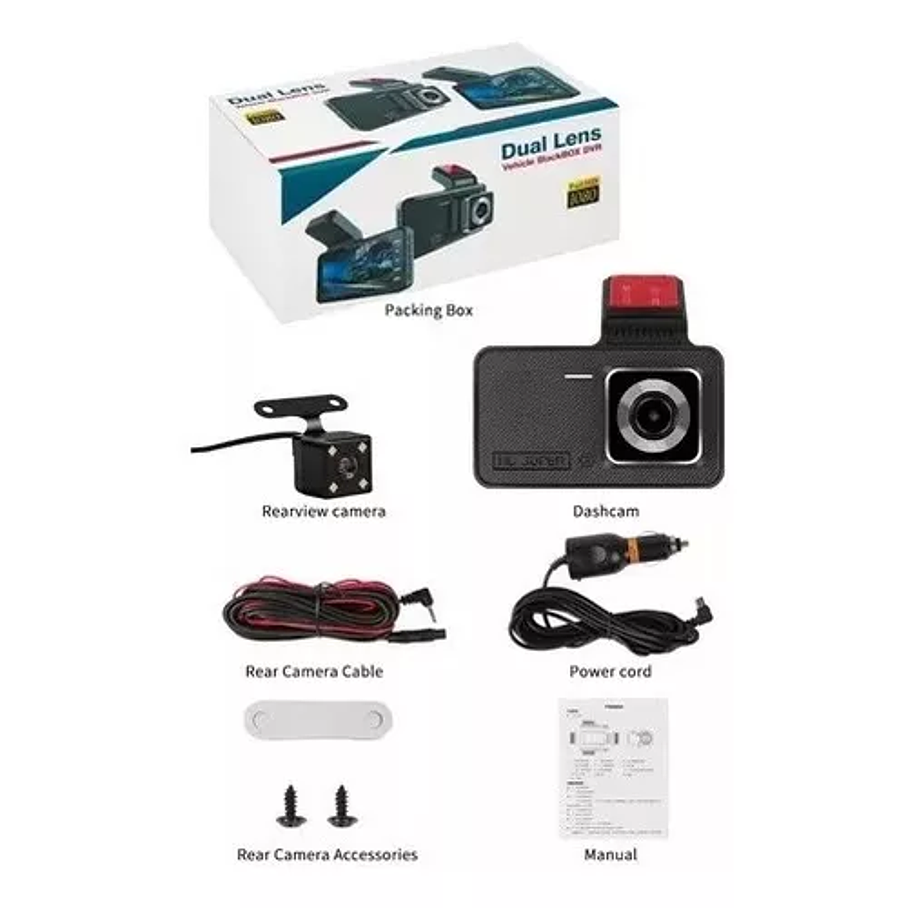 Cámara Frontal Y Retroceso Auto Seguridad Nocturna Full Hd 3