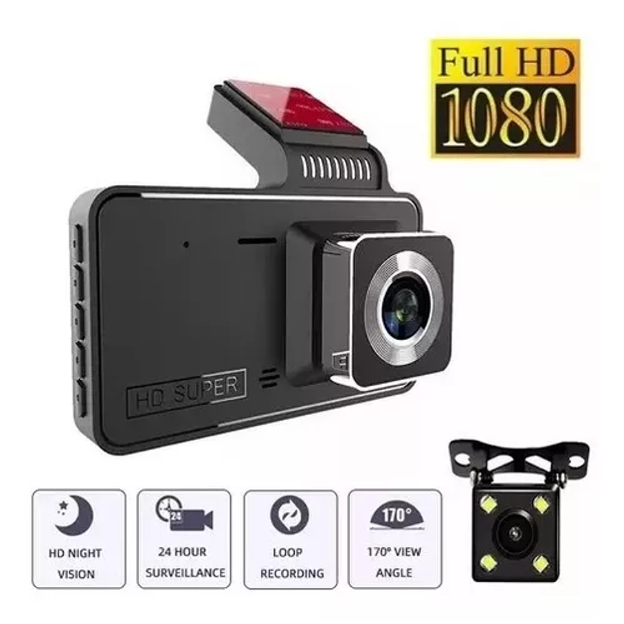 Cámara Frontal Y Retroceso Auto Seguridad Nocturna Full Hd 6