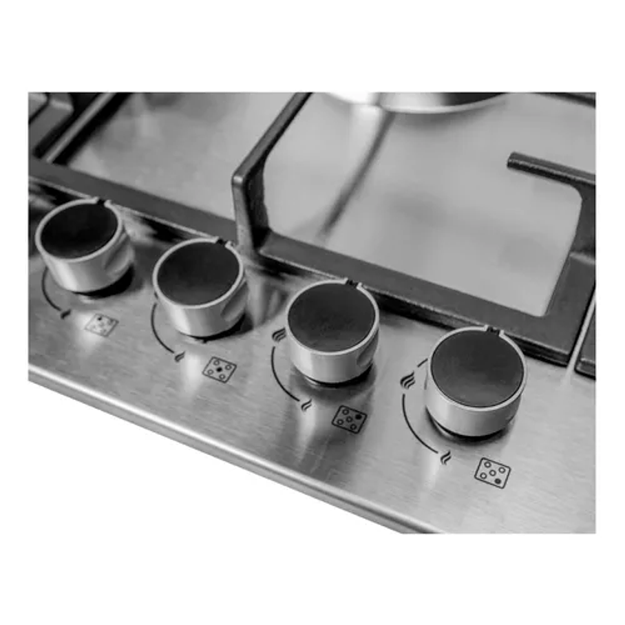 Encimera Cocina A Gas Acero Inoxidable 5 Quemadores Platos 5