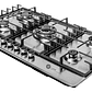 Encimera Cocina A Gas Acero Inoxidable 5 Quemadores Platos - Miniatura 2