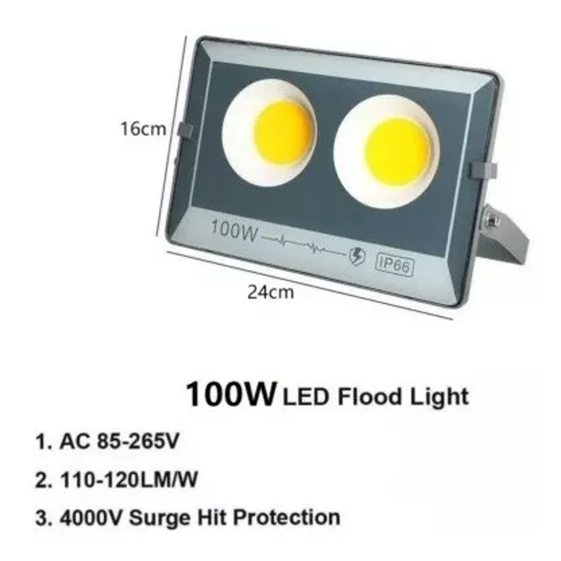 Foco Proyector Led Luz Fría De 100 Watt De Potencia Duradera 3